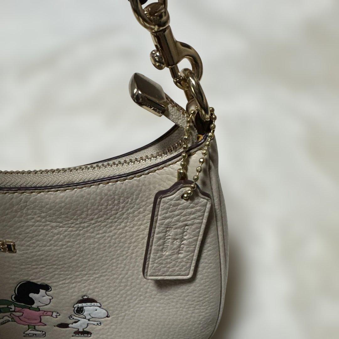 し*ま様 COACH スヌーピー ハンドバッグ ベージュ
