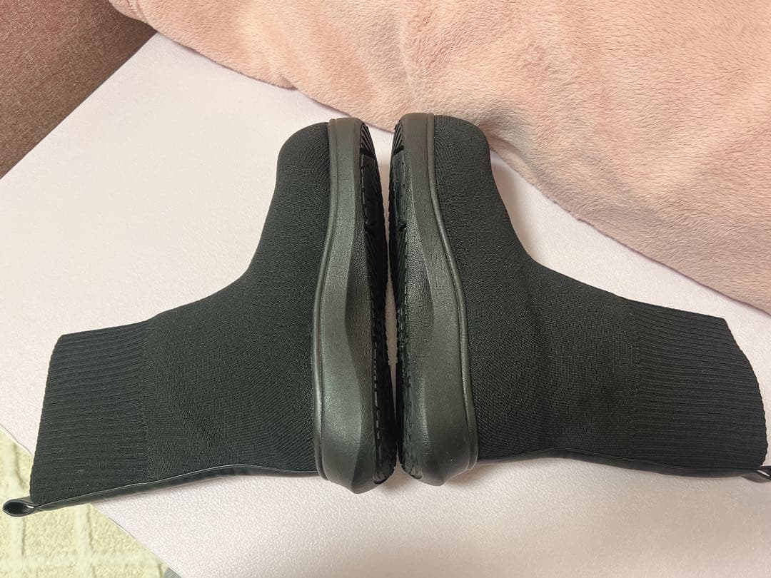 【Sサイズ】ラクバキ ニットブーツ ブラック【試着のみ】