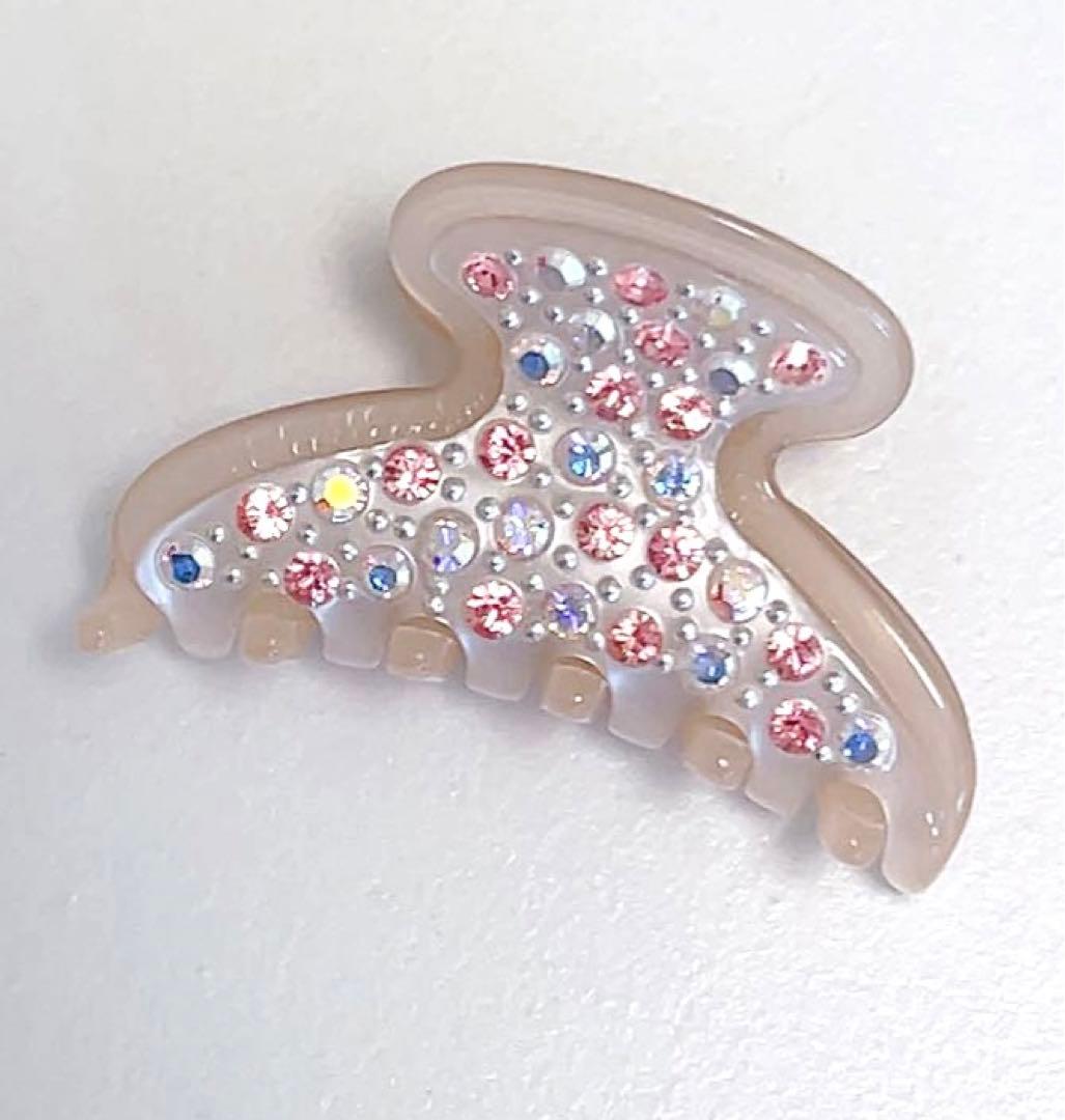 アレクサンドルドゥパリ　ヘアクリップ　ピンク　スワロフスキー　キラキラ　ミニ