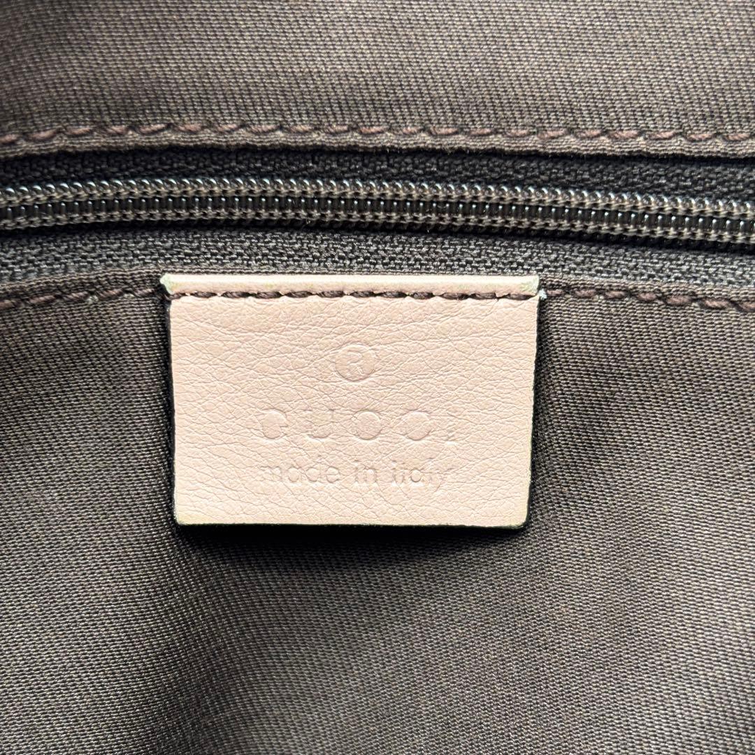 美品 グッチ ショルダーバッグ アビー GGキャンバス レザー 斜め掛け ピンク