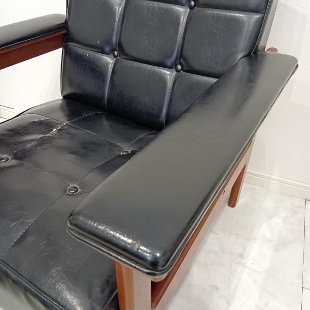 カリモク kチェア ワイドアーム　レザーkarimoku 60 ヴィンテージ