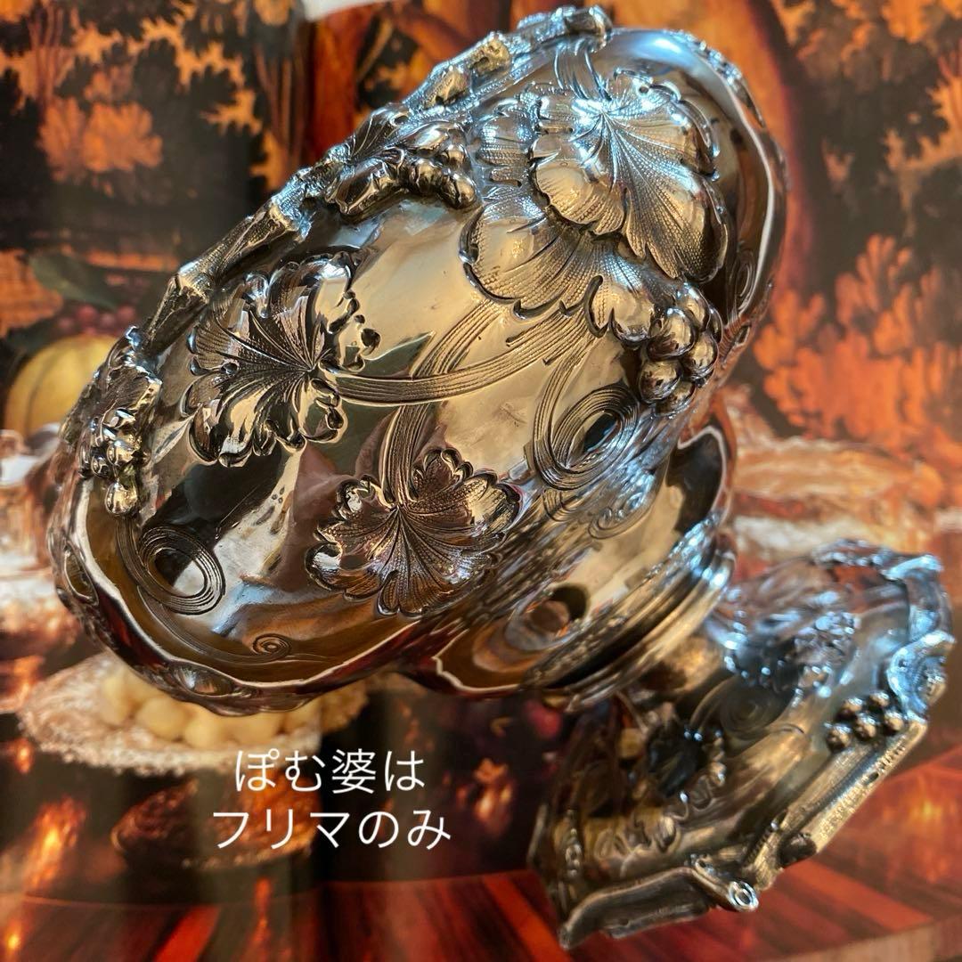 ①Tiffany／純銀製 コンポート ②米国／純銀製 ティーストレーナー