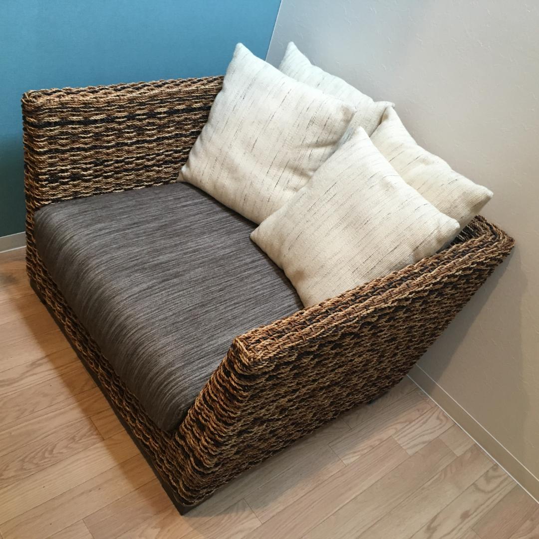 ソファ　一人掛け 　大きめ・バナナリーフ