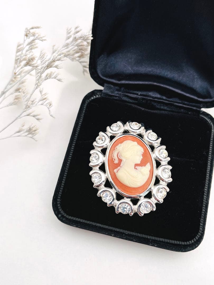 936 BURBERRY バーバリー カメオ 貴婦人 女神 シルバー オレンジ