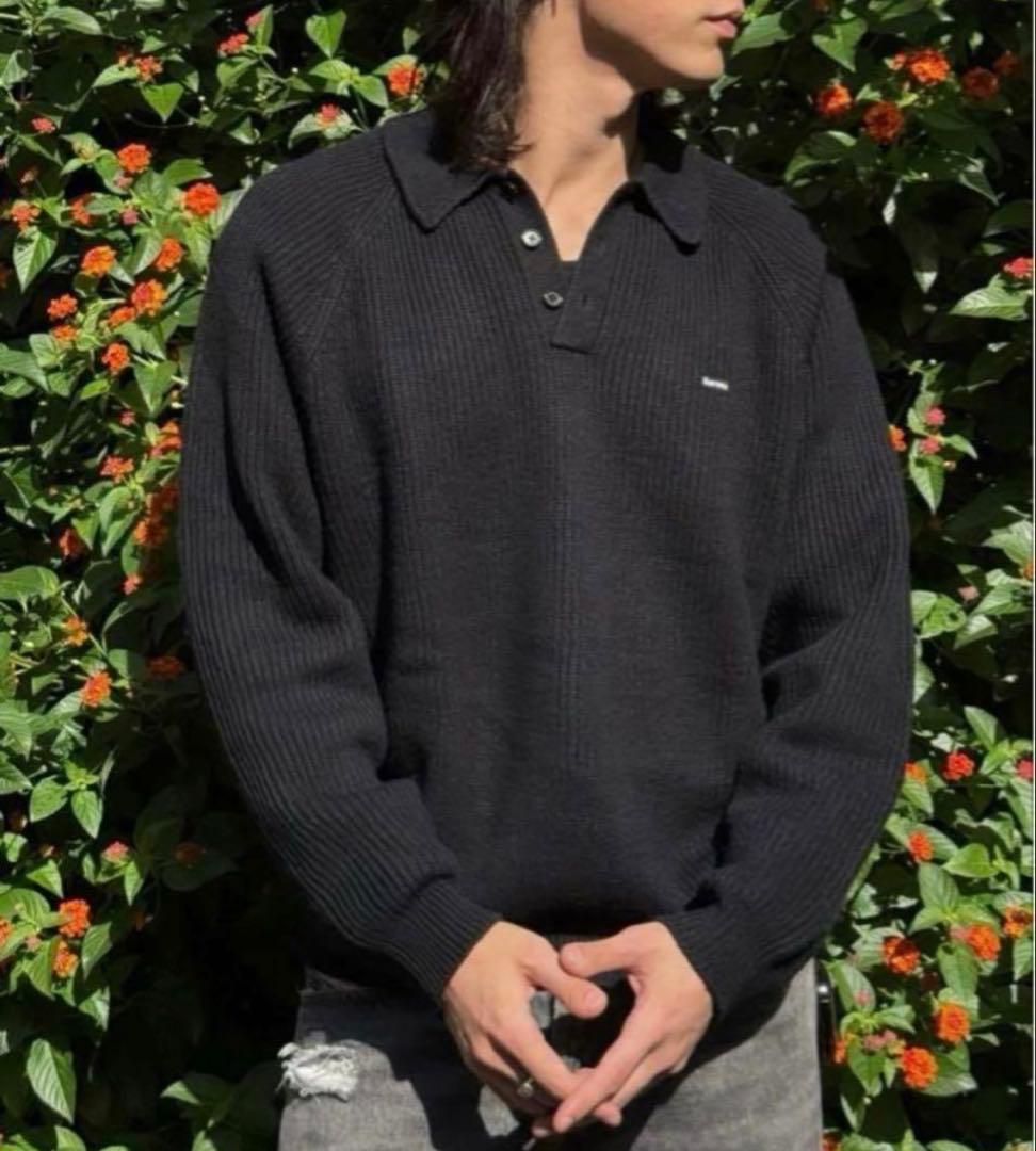 Supreme Small Box Polo Sweater ブラック