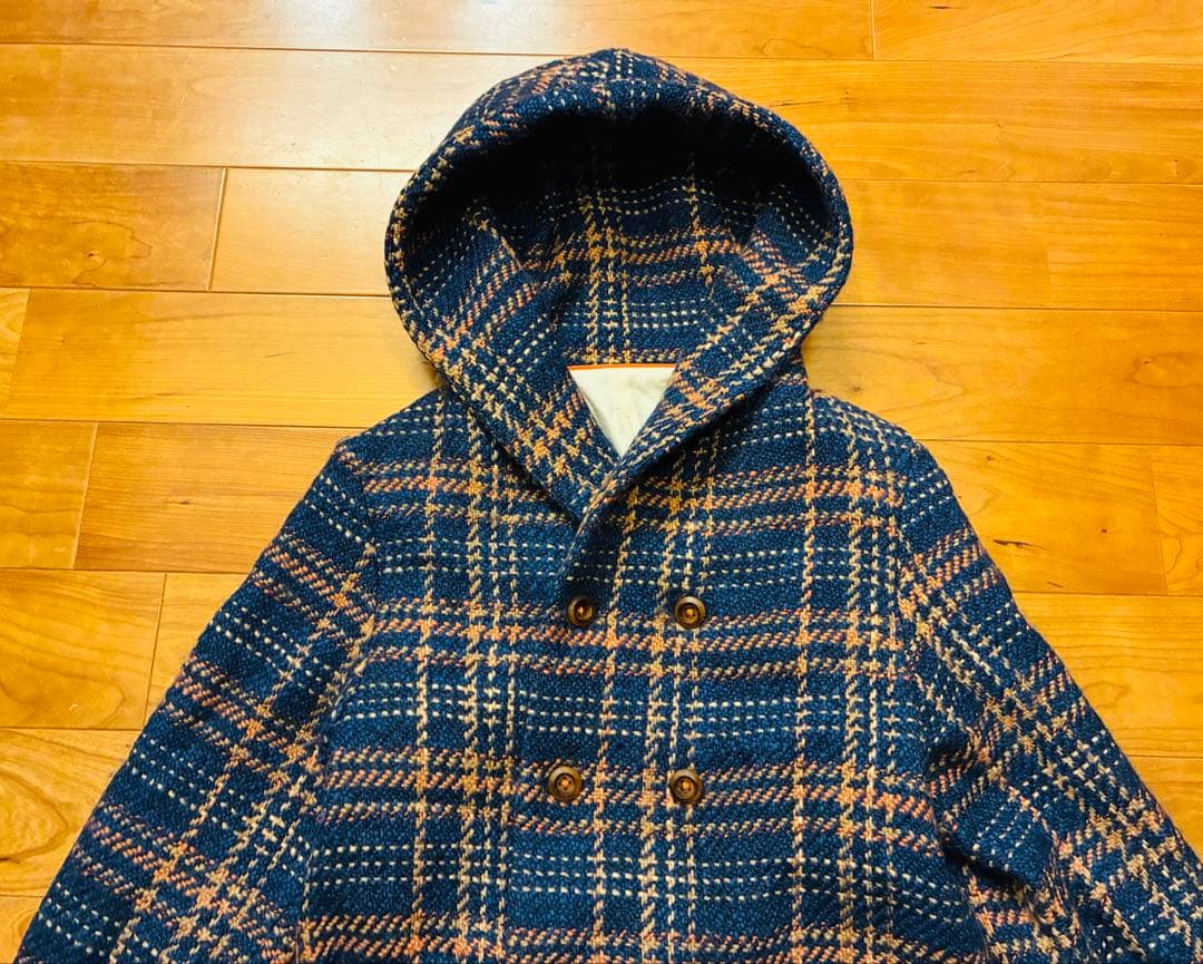 高級　VM　ヴーム　ダブルブレスト フード付き コート　パーカー　レザー　S