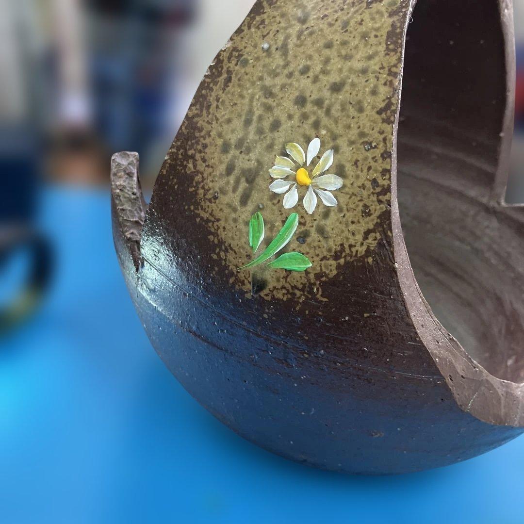 手描き陶器製花瓶