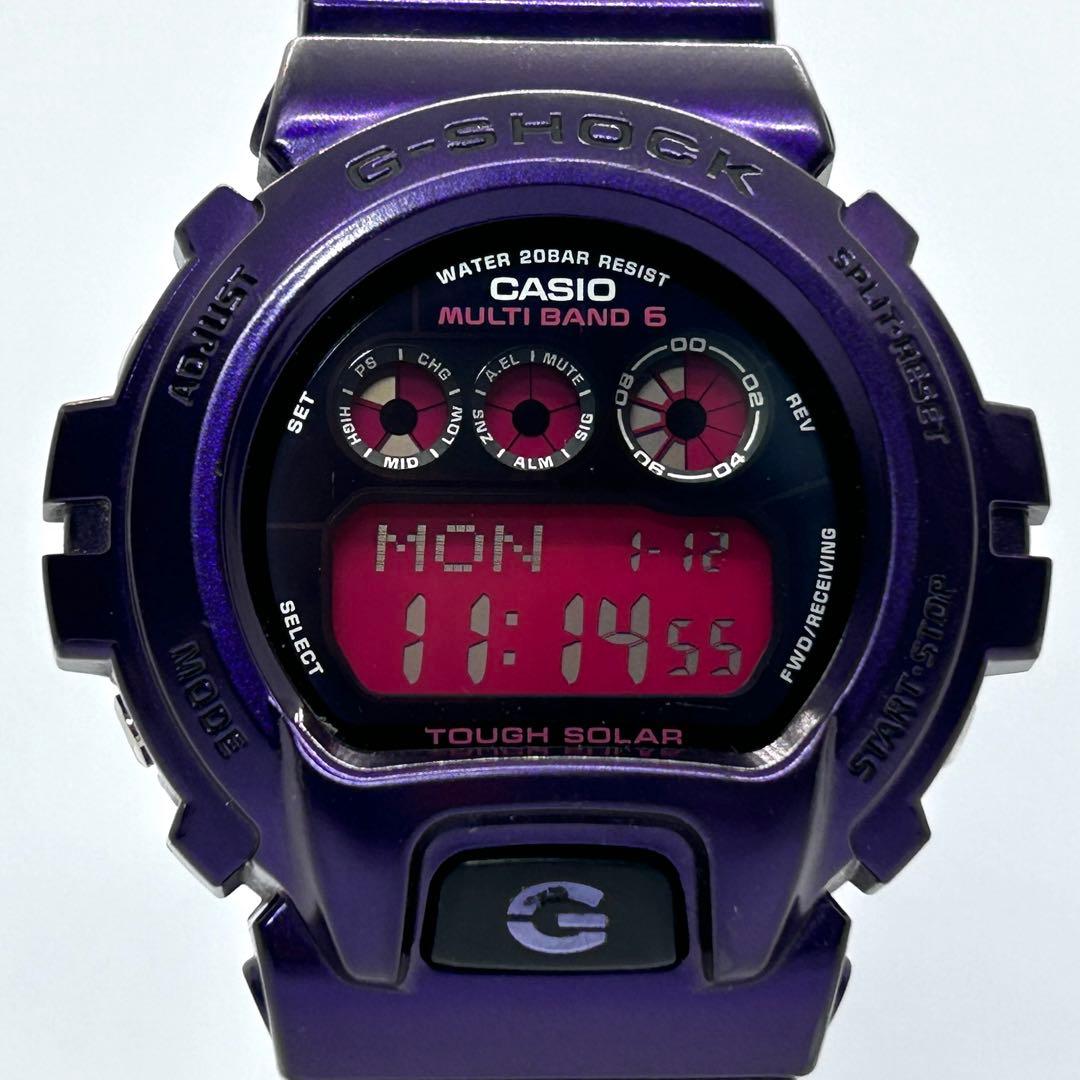 稼働品 G-SHOCK クレイジーカラーズ ソーラー 腕時計 メンズ パープル