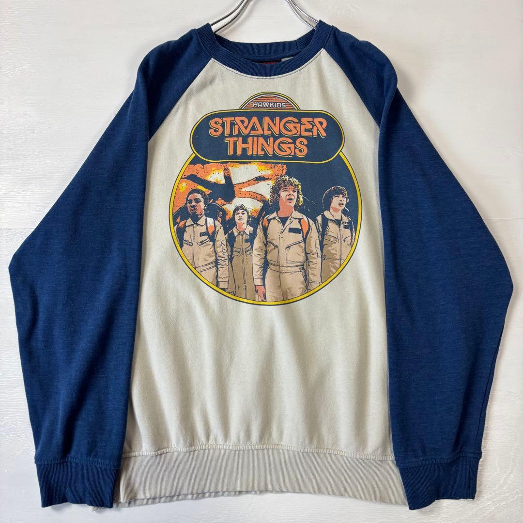 ストレンジャーシングス ラグランスウェット　XLサイズ　ゴーストバスターズ 古着