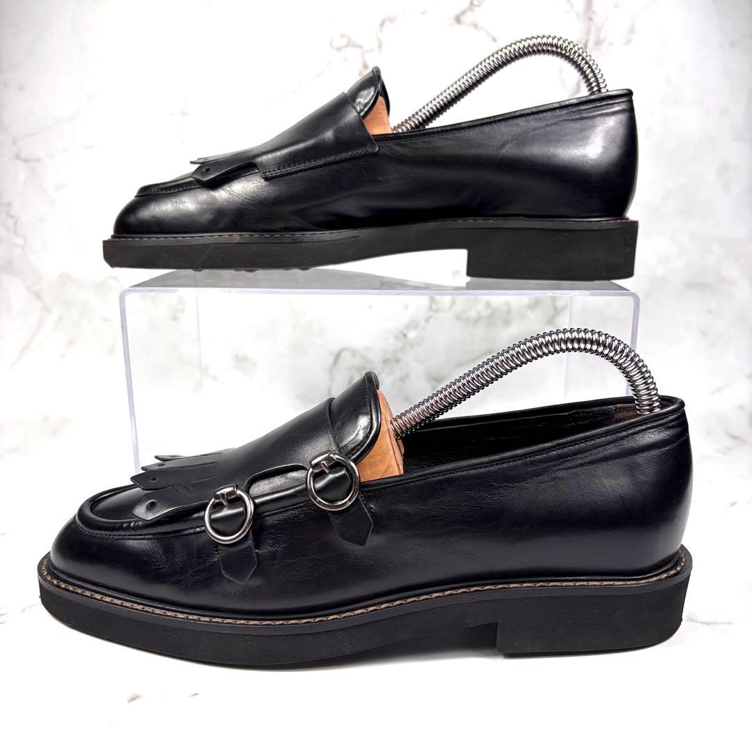 Luca Grossi レザー フリンジ モンクストラップ ブラック (23)