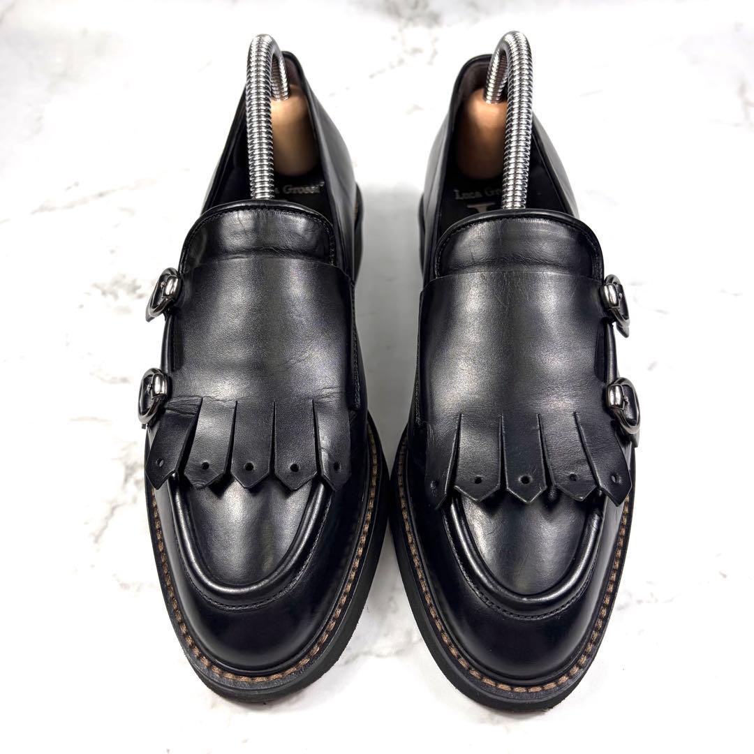 Luca Grossi レザー フリンジ モンクストラップ ブラック (23)