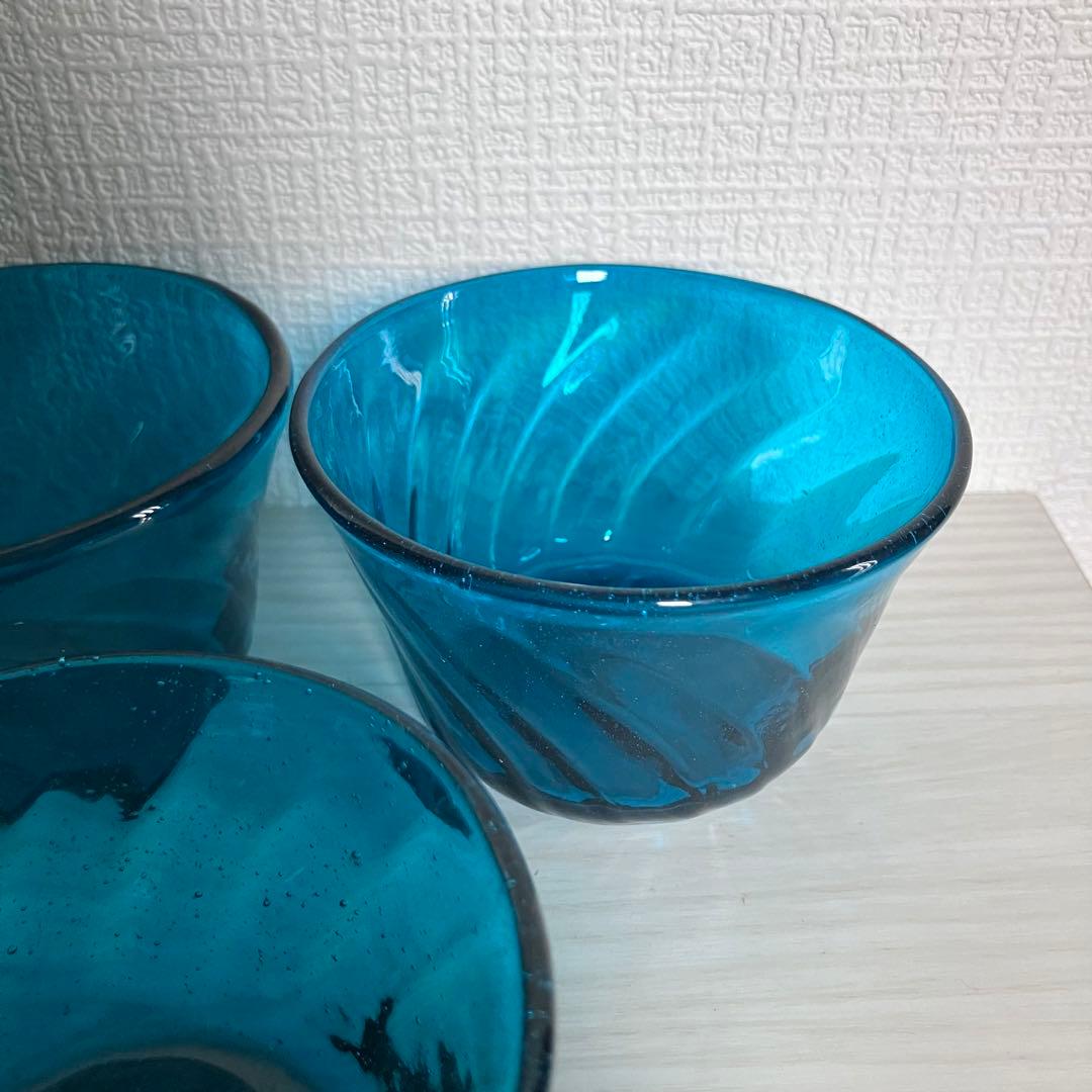 r*P様 38【倉敷ガラス】小谷眞三 翠小鉢6点セット