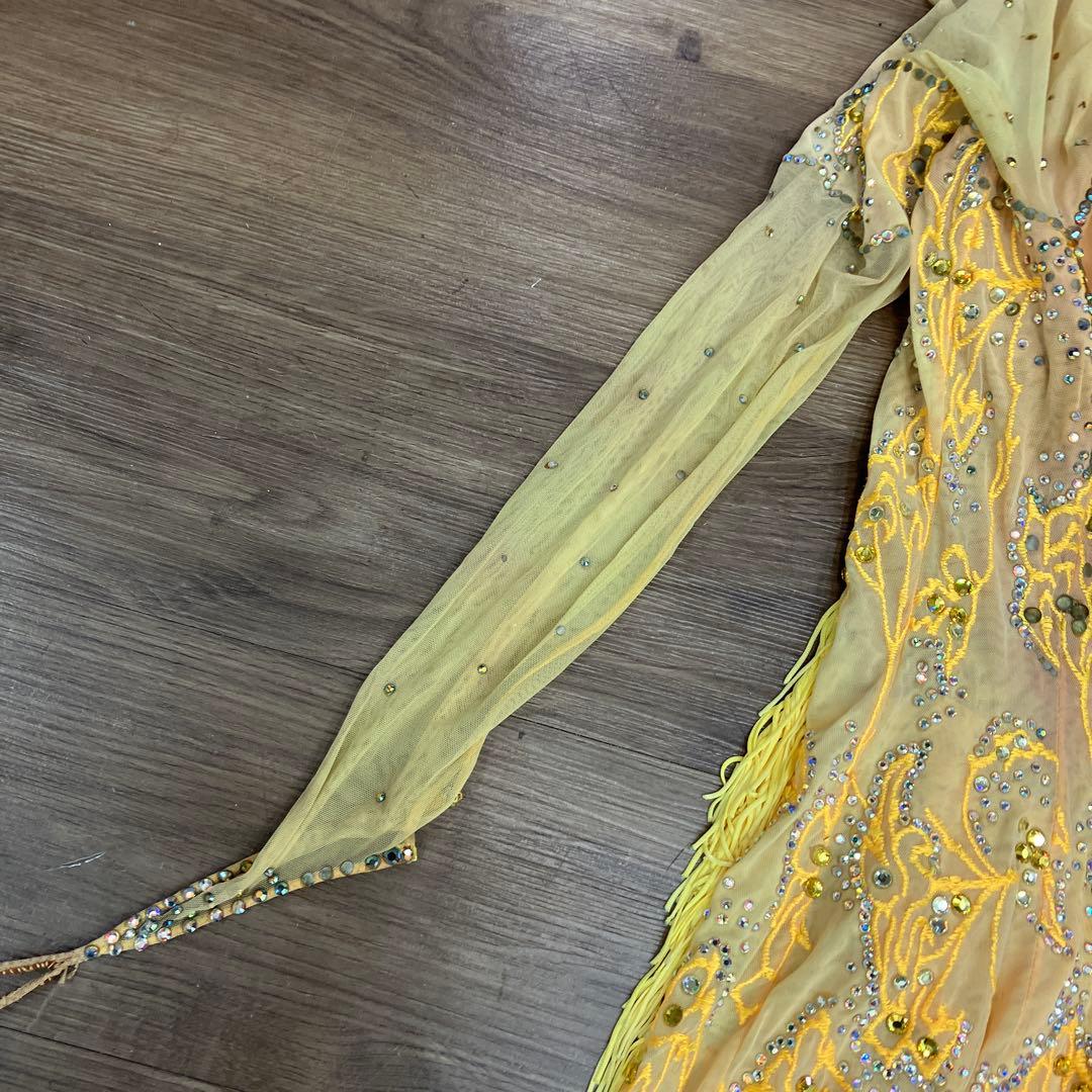 2.3 Choice London 社交ダンス ラテンドレス 黄色 フリンジ