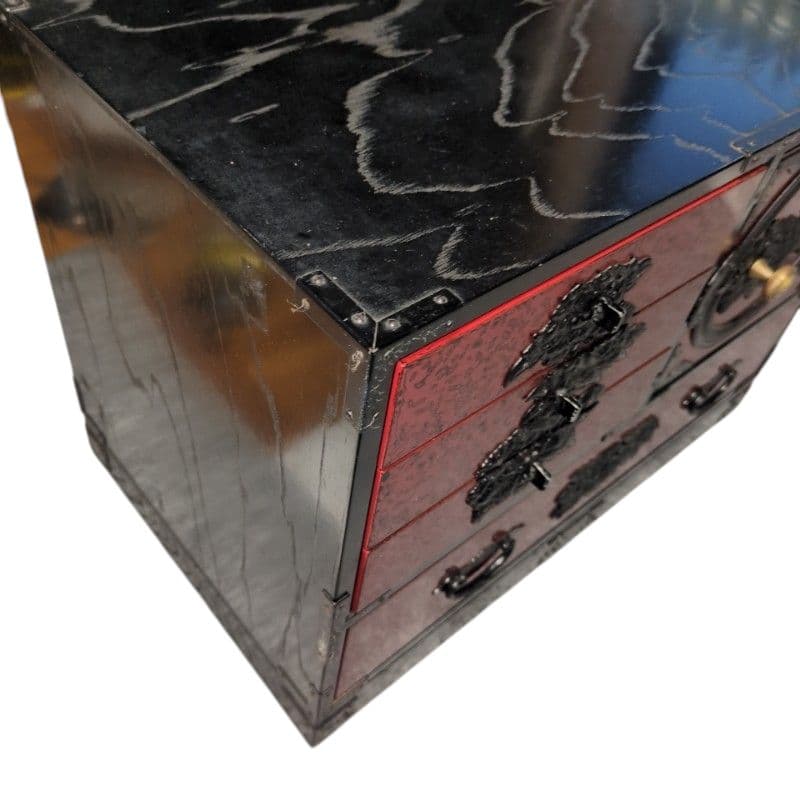 仙台箪笥　アンティーク　国産　木地呂漆塗り　和家具　モダン　和箪笥　小タンス