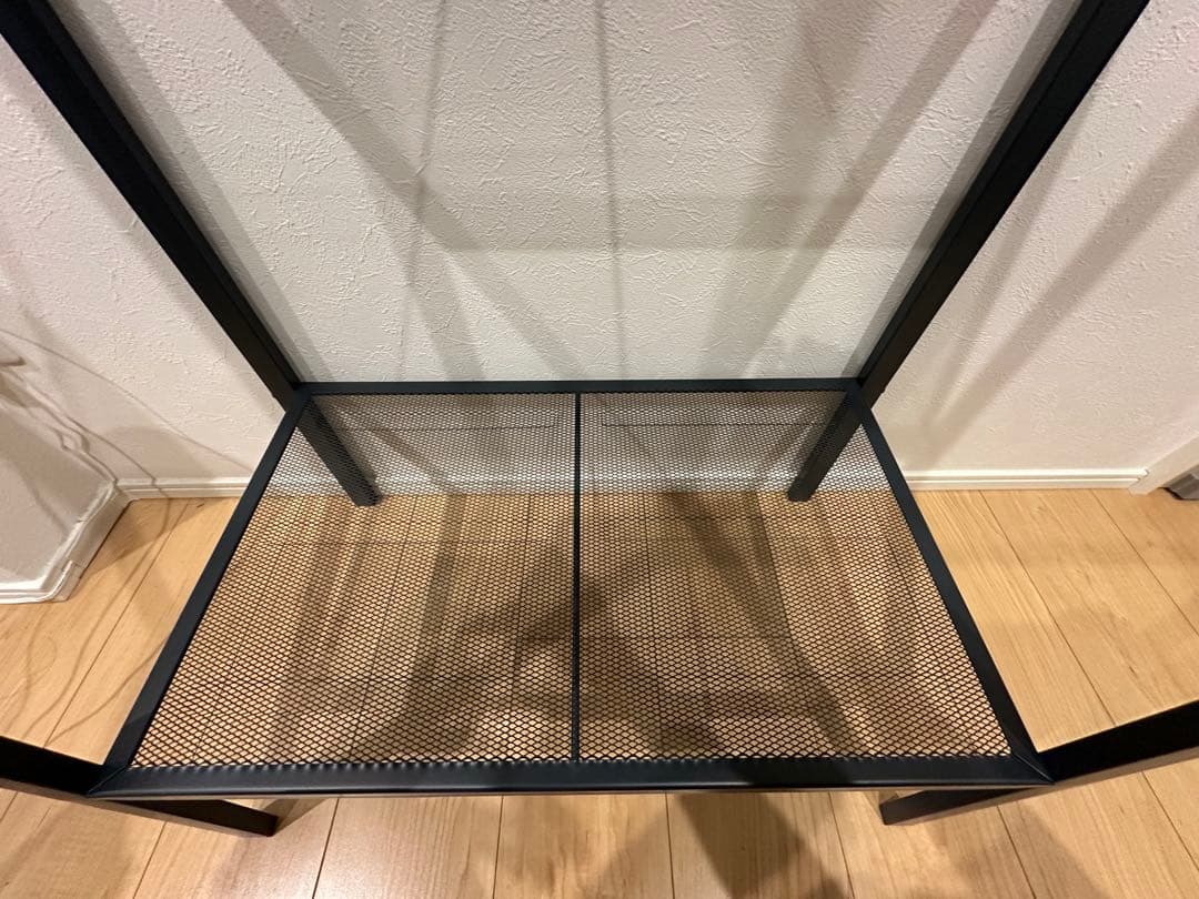 オープンシェルフ アイアンラック 4段 ダークグレー メッシュ棚