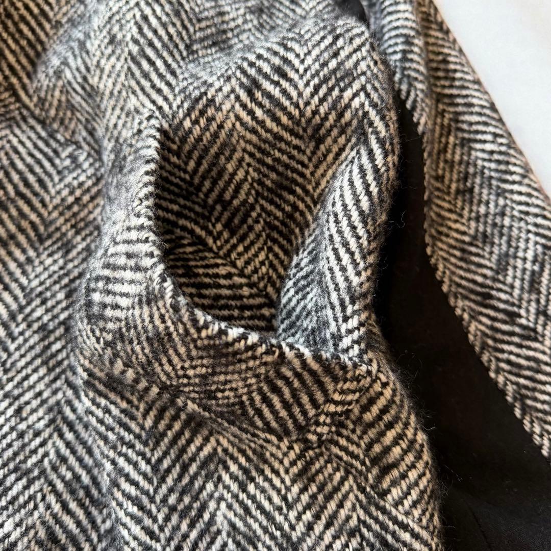 美品✨萌　モユル　MOYURU ウールコート ヘリンボーン アシンメトリー