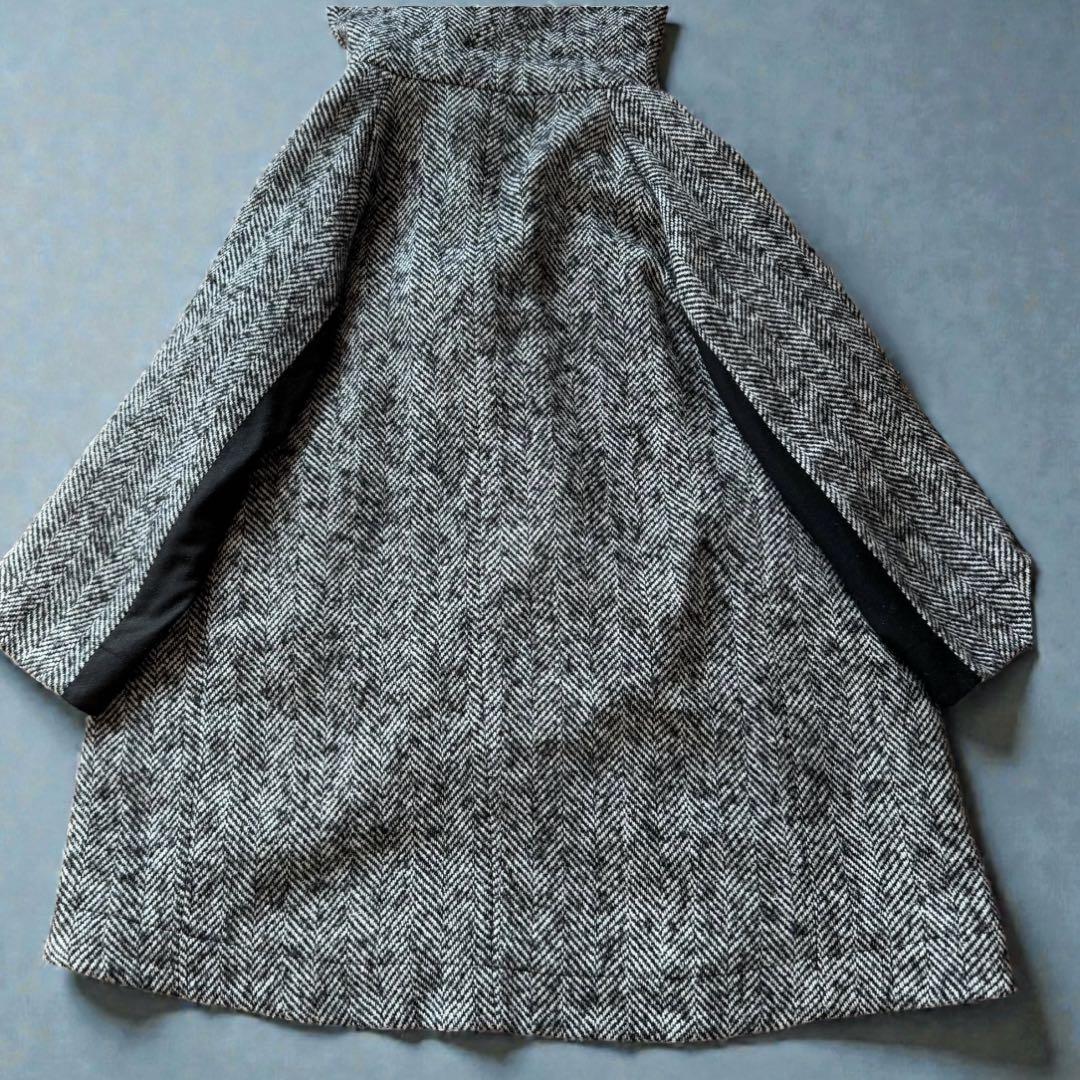 美品✨萌　モユル　MOYURU ウールコート ヘリンボーン アシンメトリー