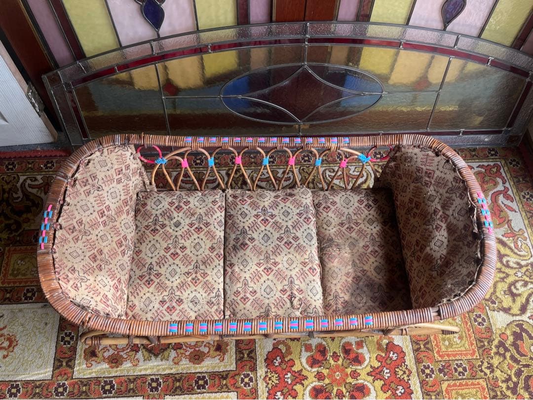 ゆりかご バスケット カゴ インテリア 昭和レトロ 当時物 アンティーク