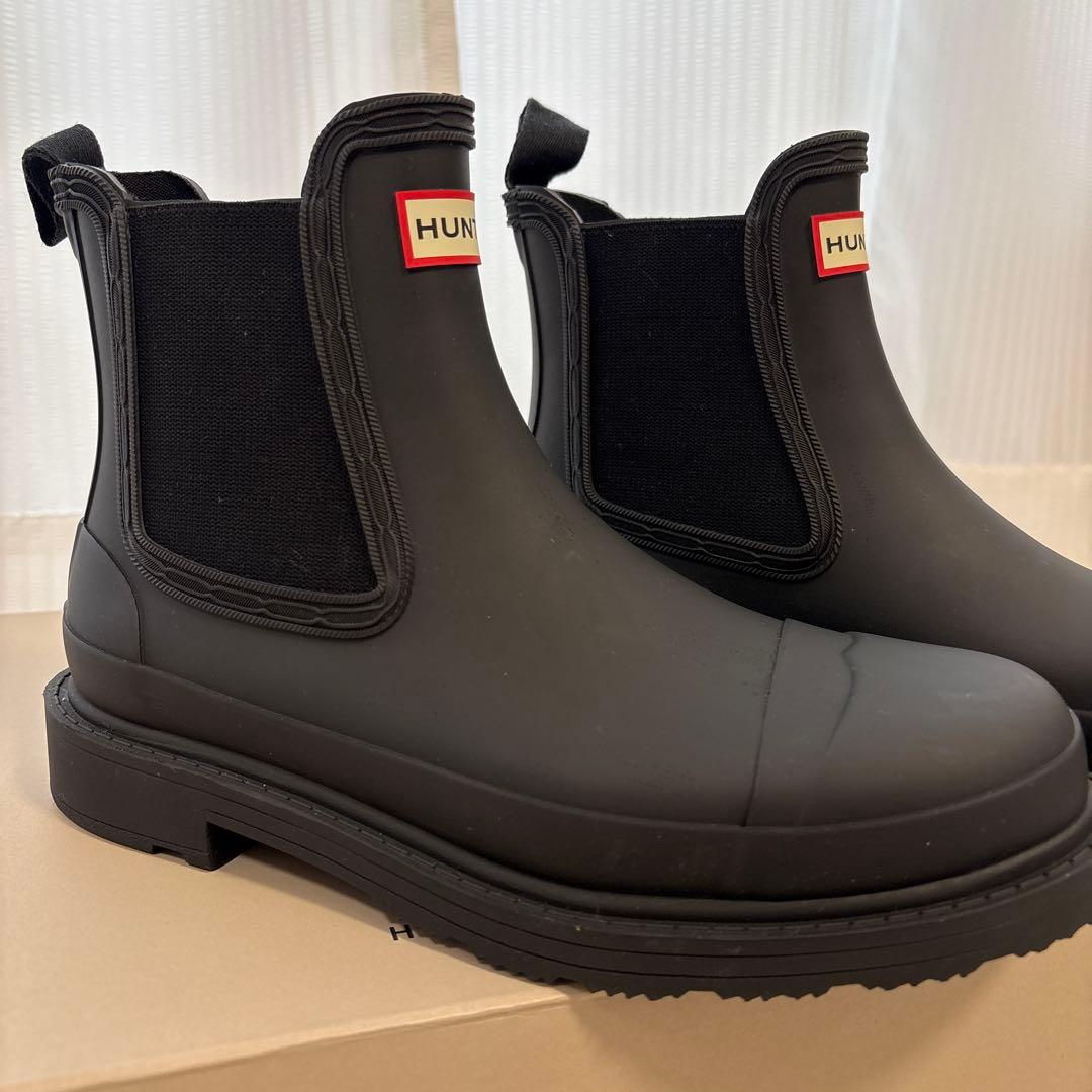 【新品未使用】ハンター　ウーマンズコマンドチェルシーブーツ　ブラック23cm