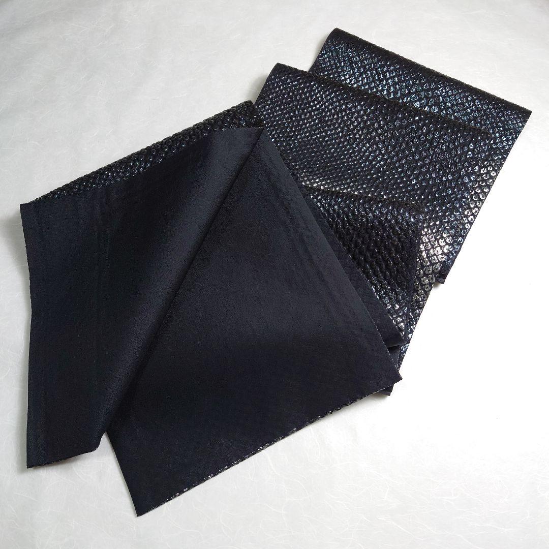 正絹 袋帯 六通柄 岡文織物謹製 鹿子柄 ギラギラ モード 洒落 逸品 未使用品