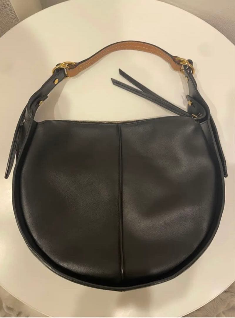 TOD’S トッズ Tタイムレス ホーボーバッグ ブラック ゴールド金具 レザー