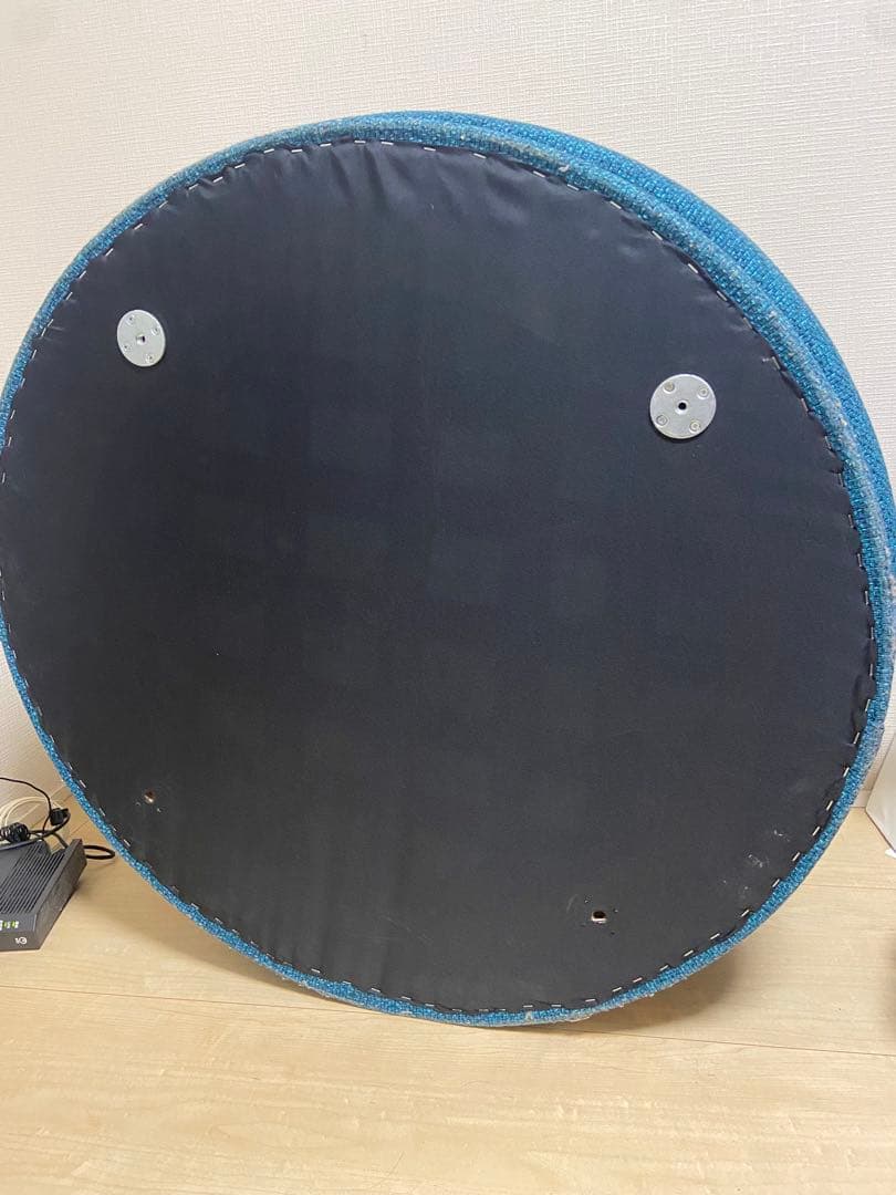 【11/30日まで限定販売】ラウンドソファ　ターコイズグリーン　クッション付き