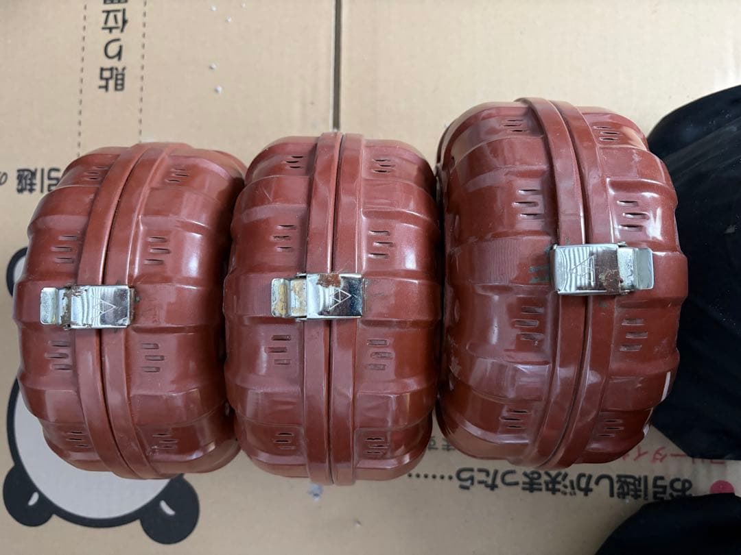 豆炭アンカ　ミツウロコ　カバー付き3個