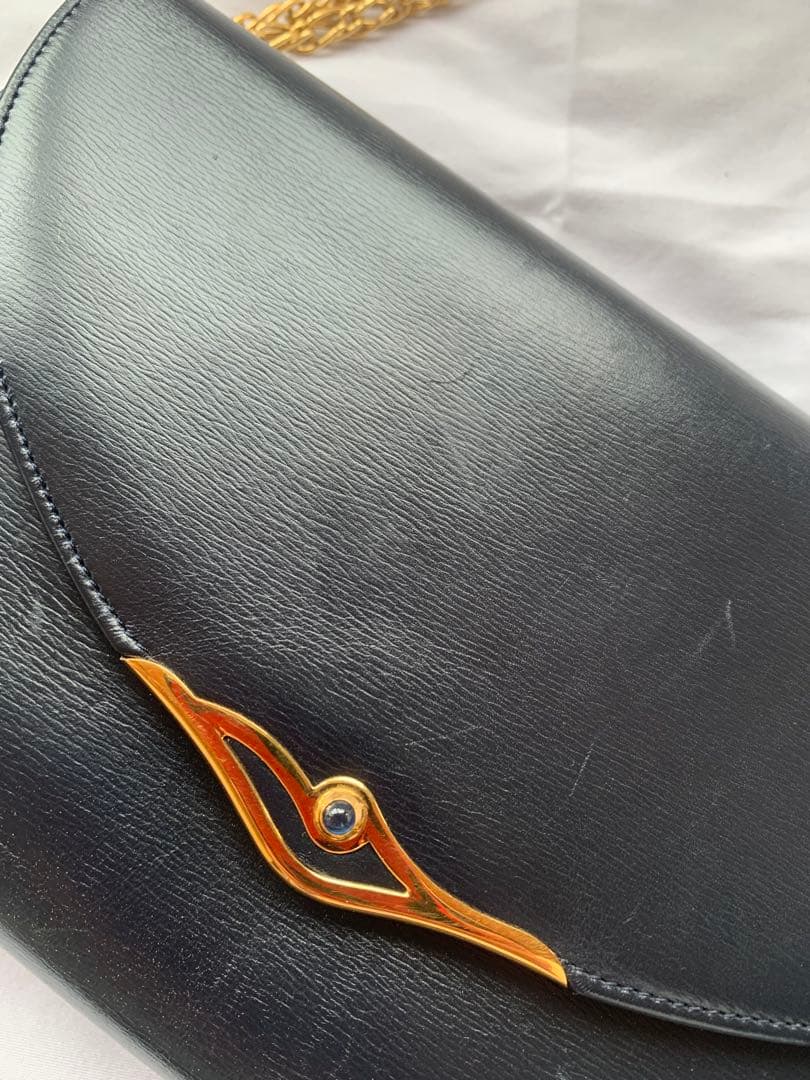 Cartier 　サファイアライン　フラップバッグ　クラッチ　チェーンショルダー