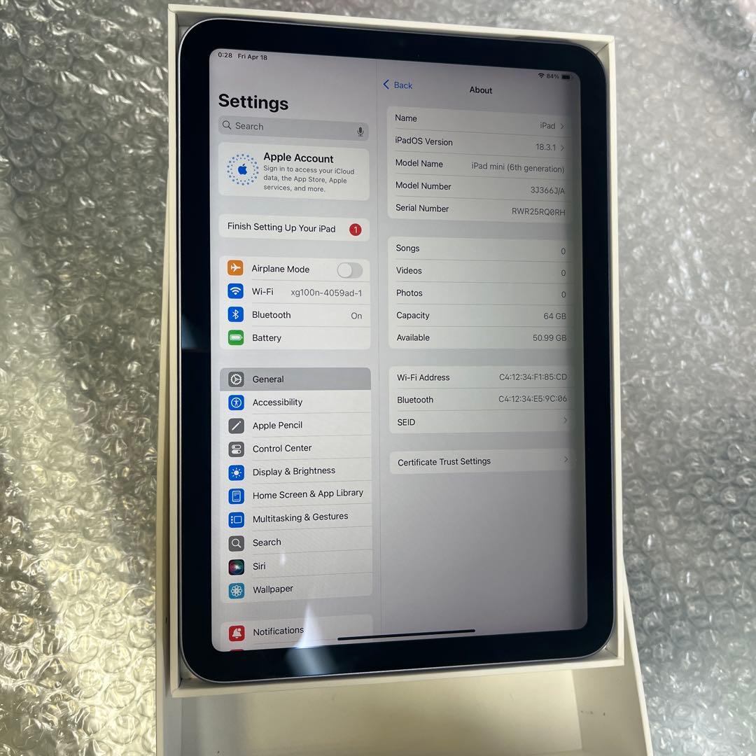 Apple iPad mini 6 64GB パープル Wi-Fiモデル