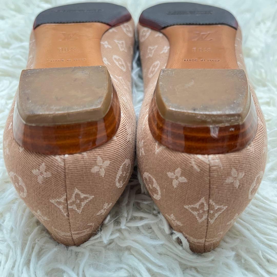 美品 ルイヴィトン フラットパンプス モノグラム リボン　36 1/2