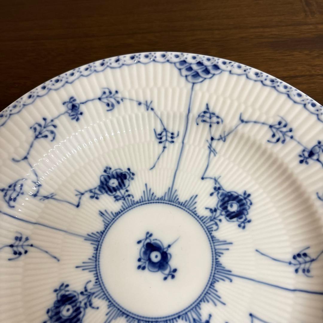 ロイヤルコペンハーゲン　ブルーブルーテッドハーフレースプレート3枚　直径25cm