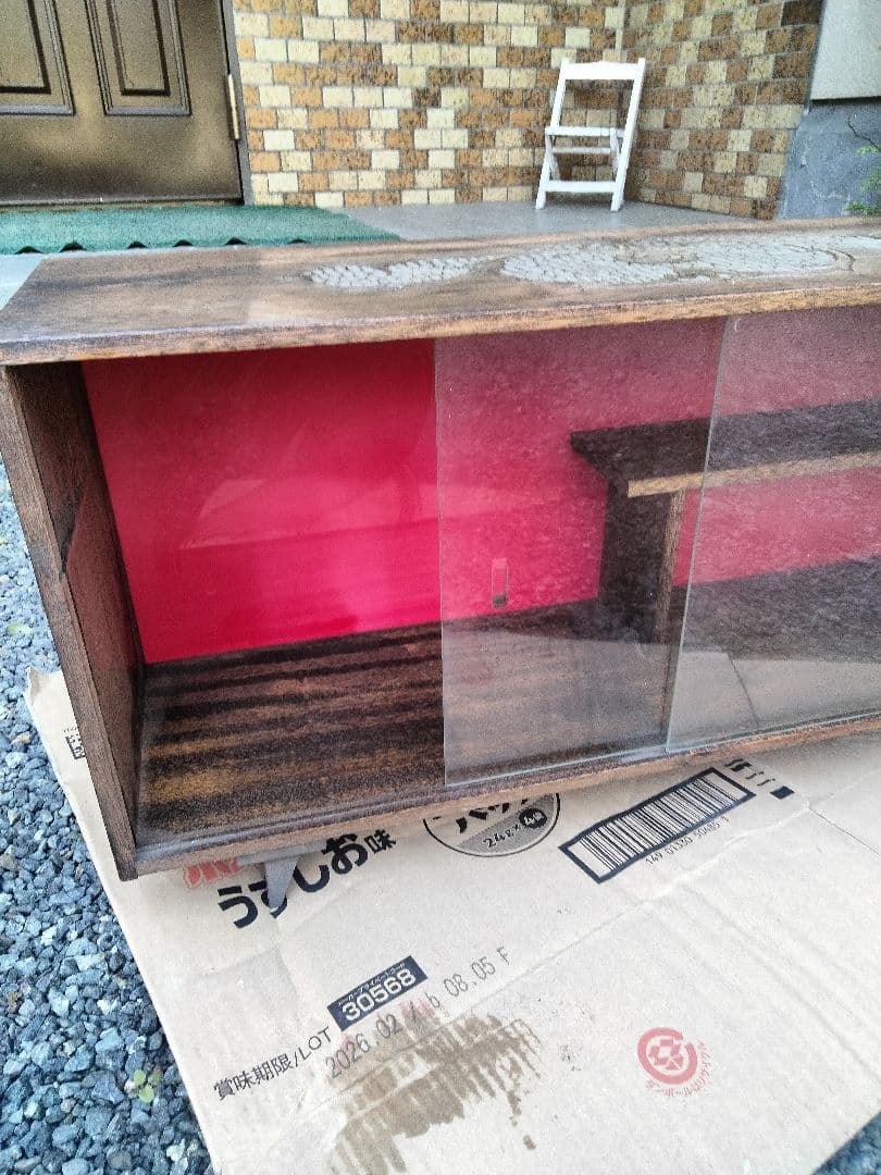 レトロ京都銀行20周年記念木製飾り棚ショーケース