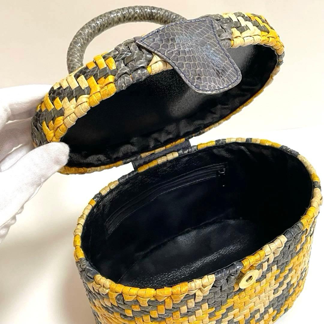 LAPOMA ヴィンテージ ビンテージ カゴバッグ ハンドバッグ 蓋付き