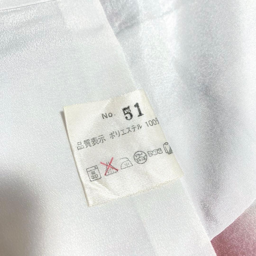 【良品✨】東レシルック　洗える着物　小紋　型染調　伽羅色　薄い茶色　草花模様E6