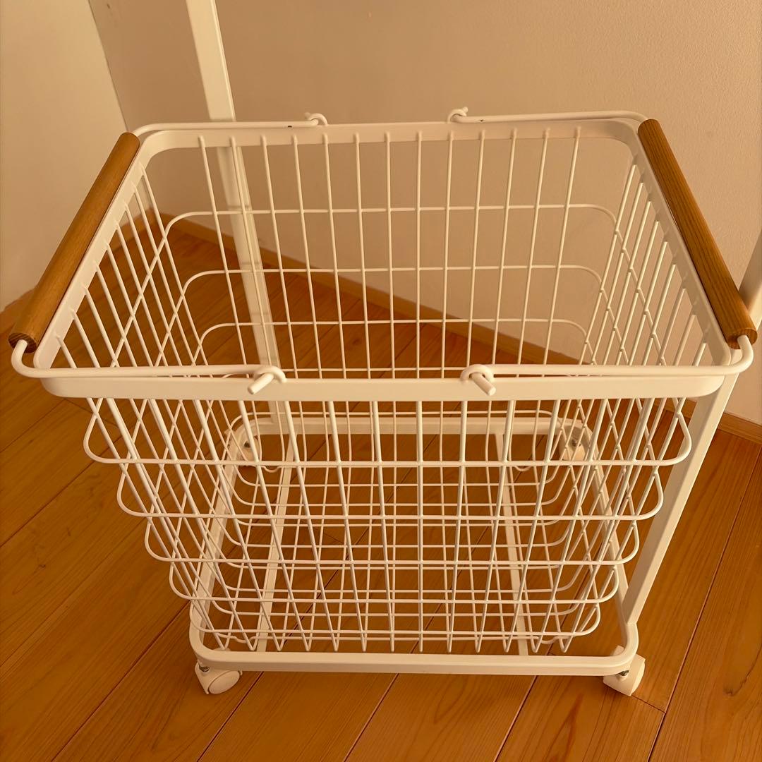 【kurage】山崎実業 tower ランドリーワゴン バスケット