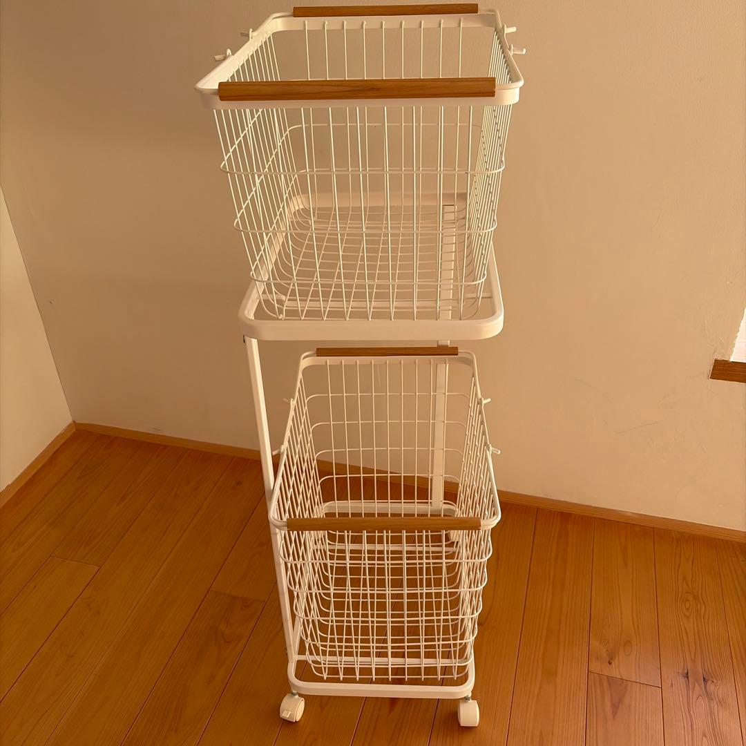 【kurage】山崎実業 tower ランドリーワゴン バスケット