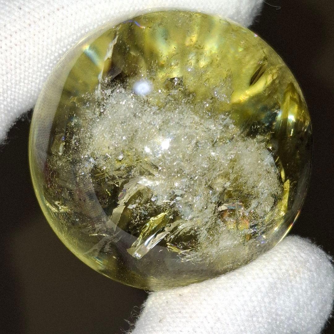 天然石✨️シトリン　スフィア✨️透明感良虹ありファントムあり台座付き