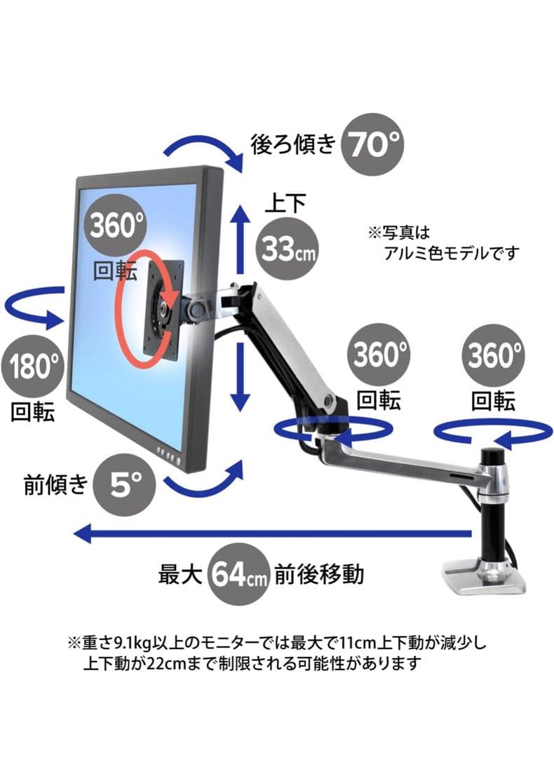 【新品未開封】エルゴトロン LX モニターアーム ホワイト 45-490-216
