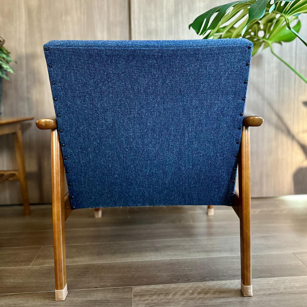 【カリモク60】Kチェア 1シーター 一人掛けソファ ブルー