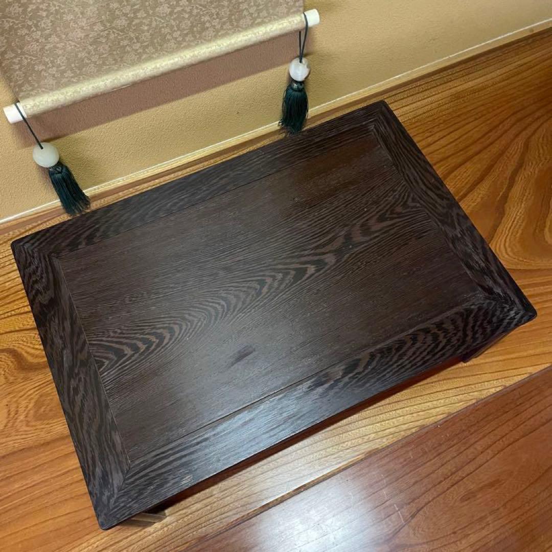 【唐木】鉄刀木（たがやさん)[高級] 花台 【訳あり品】盆栽台 ビンテージ品