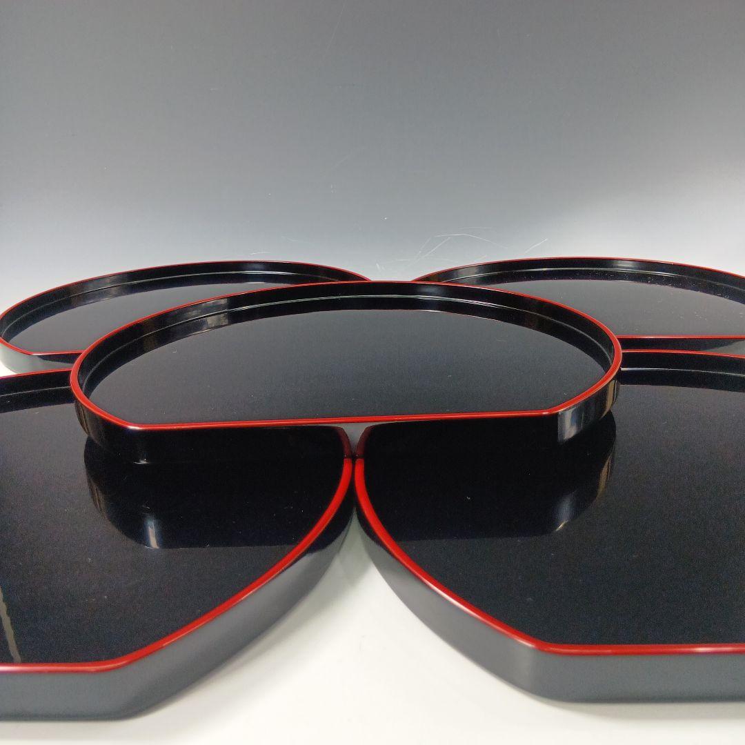 値下げ輪島塗　光栄堂　半月盆5枚　共箱