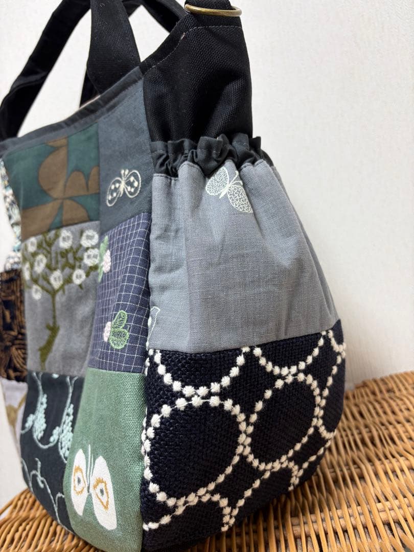 ミナペルホネン＊パッチギャザポケバッグ✂️ハンドメイド
