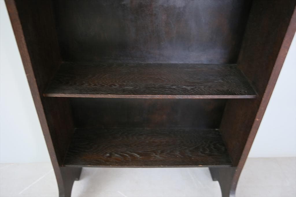 英国アンティーク木製ブックシェルフ/本棚/食器棚/飾り棚/ラック(89-105)