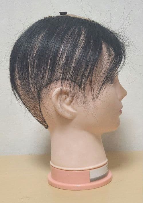 ユキ　ショートウィッグ 　トップピース　自然色　人工頭皮付き　④
