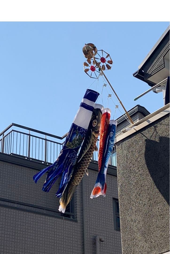 鯉のぼり　龍門伝説ベランダセット　1.2mセット　ポリエステルちりめん