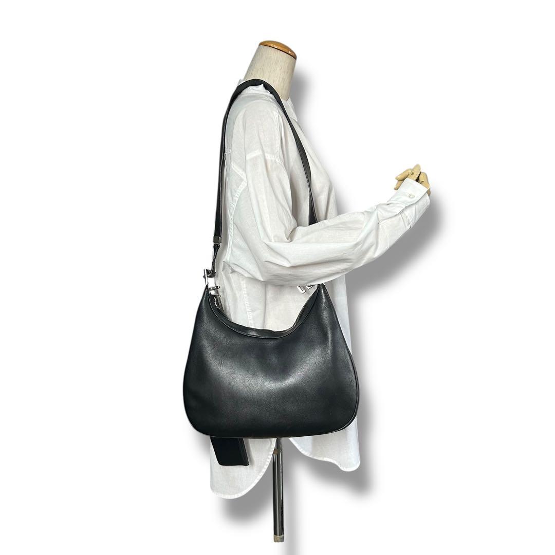 美品 GUCCI グッチ GG レザー バッグ ショルダー Vintage ロゴ