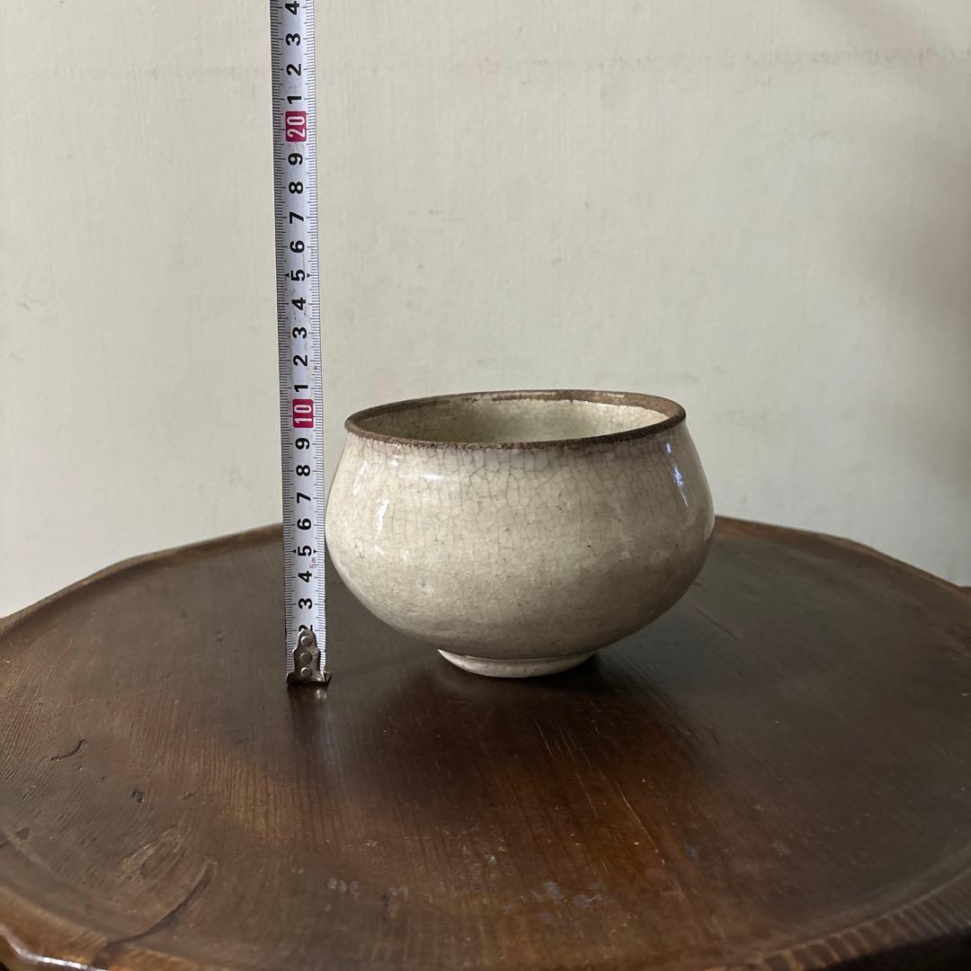 古い丸壷　白釉　塩笥壺　韓国骨董.アンティーク.古民芸.検:立原正秋.白磁.李朝