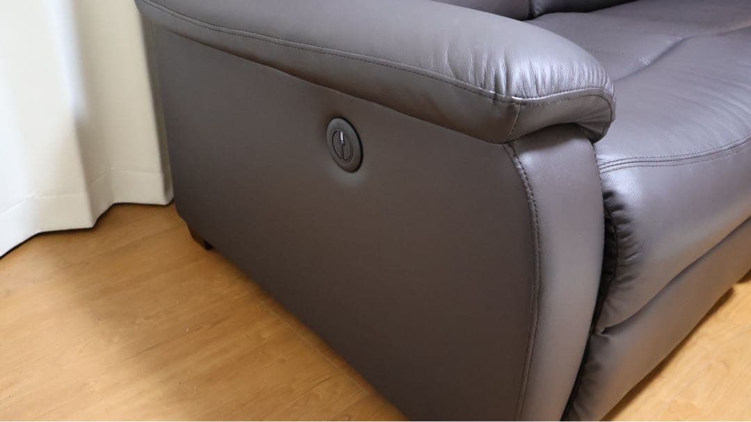 【美品】2人掛け電動リクライニングソファ　Nビリーバ　ダークブラウン　革