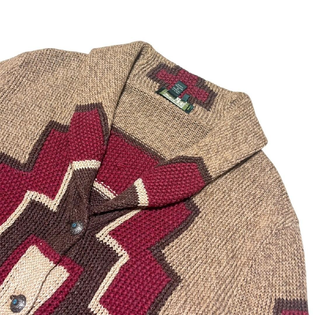 ラルフローレン　ネイティブ　ナバホ柄　コンチョボタン　ニットカーディガン　M