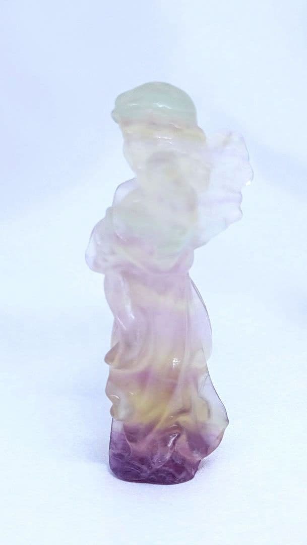 キャンディ フローライト　天使　（大）②　エンジェル　置物　カービング